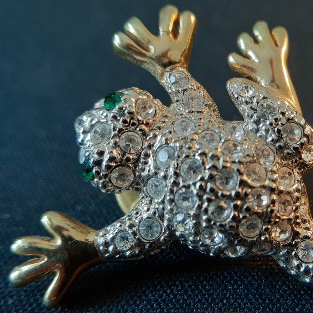 Crystal Embellished Goldtone Metal Tack Pin
